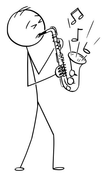 Sax stick figure